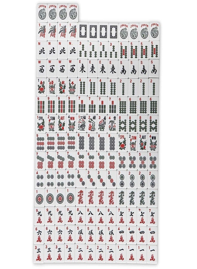 HNDTEK American Mahjong Set 166 Tiles, 4 Colors All-in-One Rack/Pushers, Red Soft Bag and Accessories -Classic Full Size Complete Mahjong Set. - Image 4